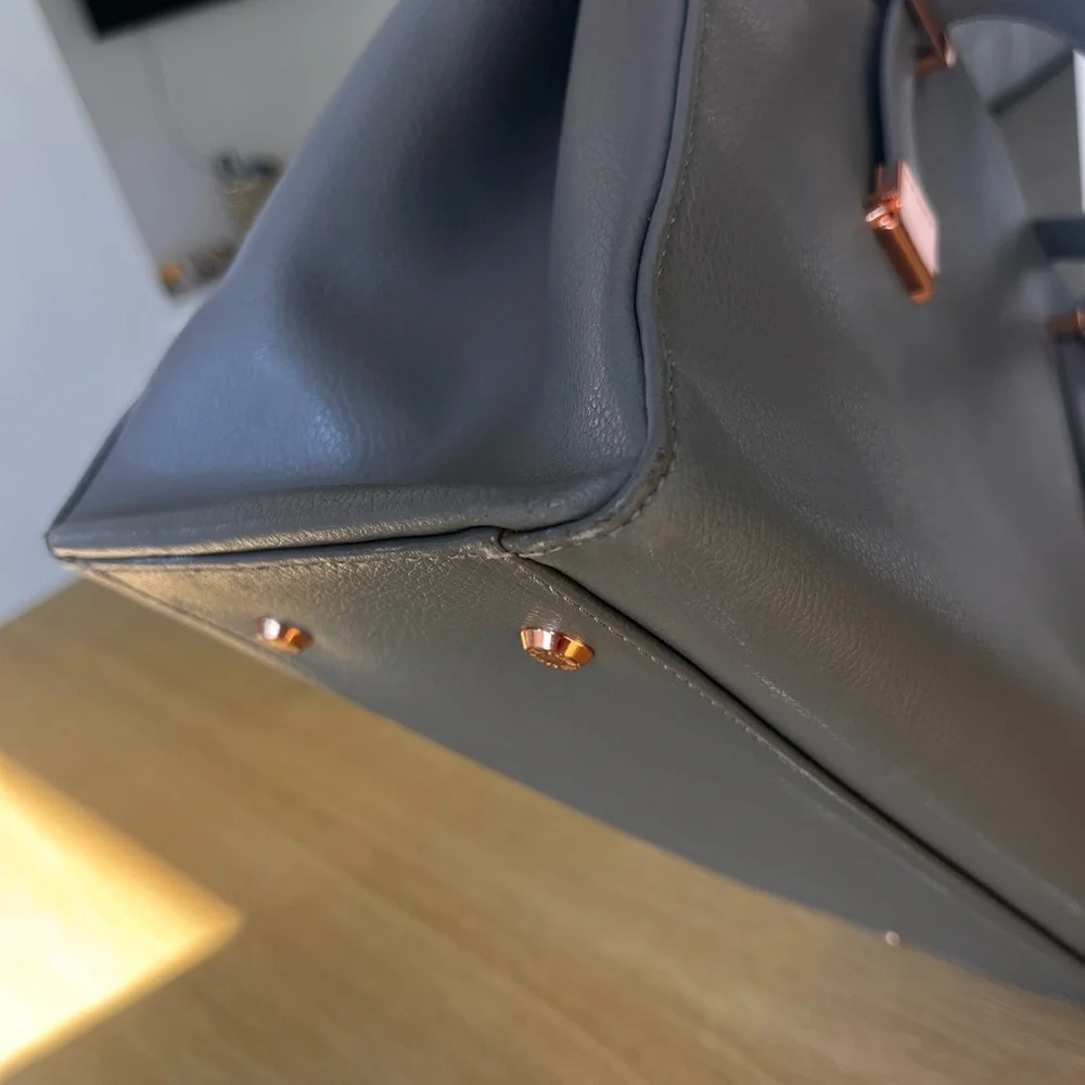 Ted Baker Charcoal Briefcase Bag with Rose Gold Hardware